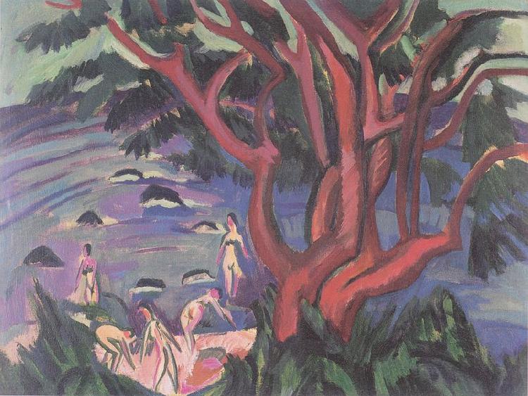 Ernst Ludwig Kirchner Roter Baum am Strand oil painting image
